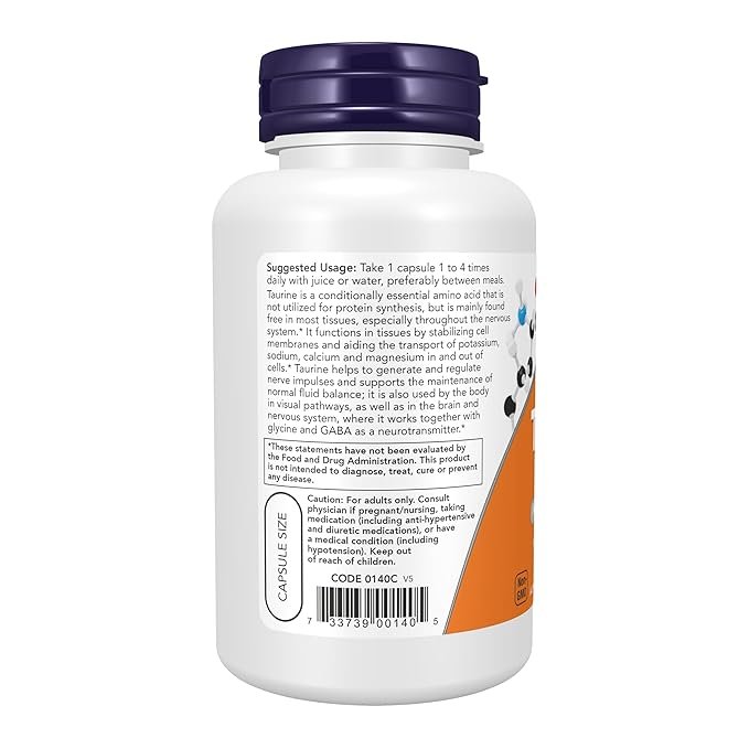 Taurine 500 mg Veg Capsules - Image 3