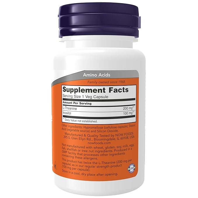 L-Theanine, Double Strength 200 mg Veg Capsules - Image 2