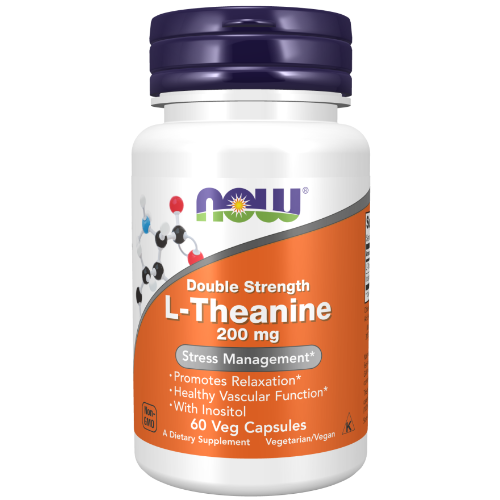 NOW Foods, L-Theanine, Double Strength 200 mg Veg Capsules