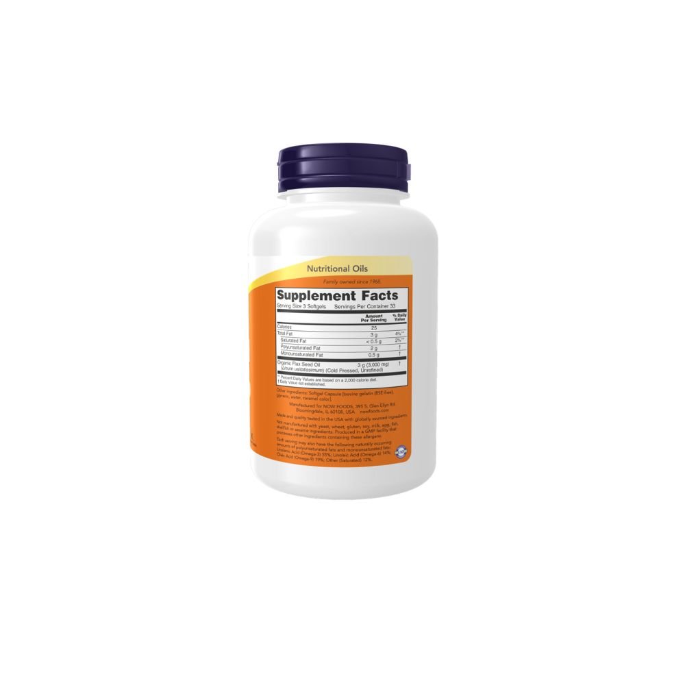 Flax Oil 1000mg, 250 Softgels - Image 2