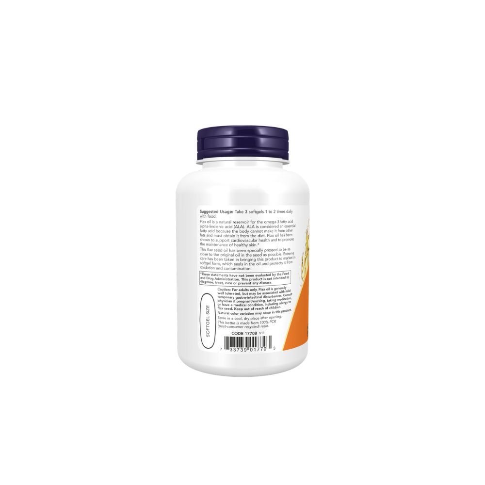 Flax Oil 1000mg, 250 Softgels - Image 3