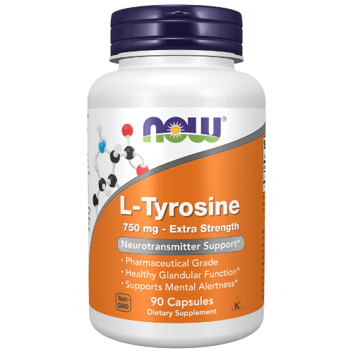 NOW Foods, L-Tyrosine 750 mg, Extra Strength Capsules