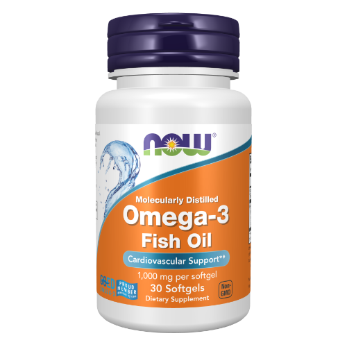 NOW Foods, Omega-3 Fish Oil, Molecularly Distilled Softgels
